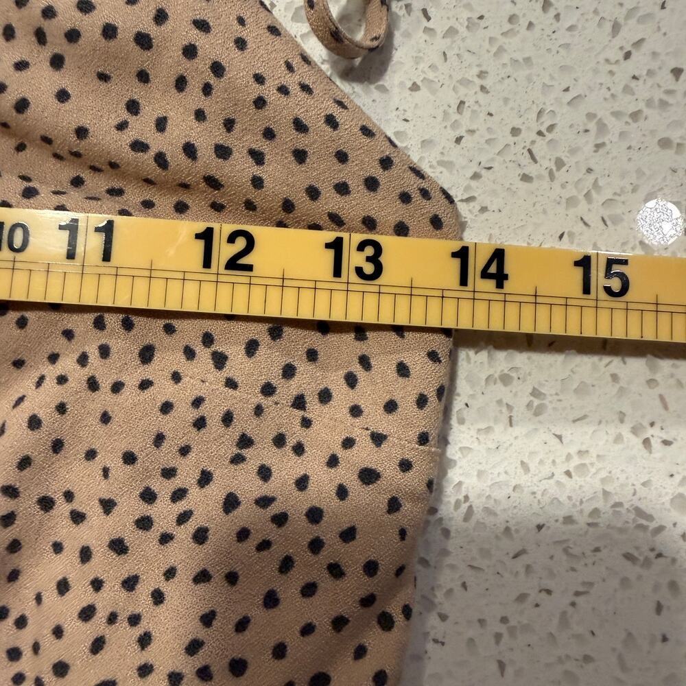 Abercrombie Polka Dot Front Twist Jumpsuit Smocked Wide Leg 26" Inseam Small - Picture 9 of 10